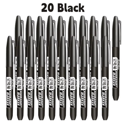 6 PCS Permanent Marker Pen Manga Drawing Markers Black Blue Red Waterproof Ink Sketch Pens Stationery Art School Supplies