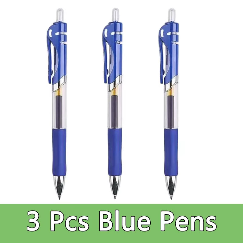 Gel Pens Set Black Blue Red Refill Gel Pen Bullet Tip 0.5Mm School & Office Supplies Stationery Kawaii Accessories Stationery