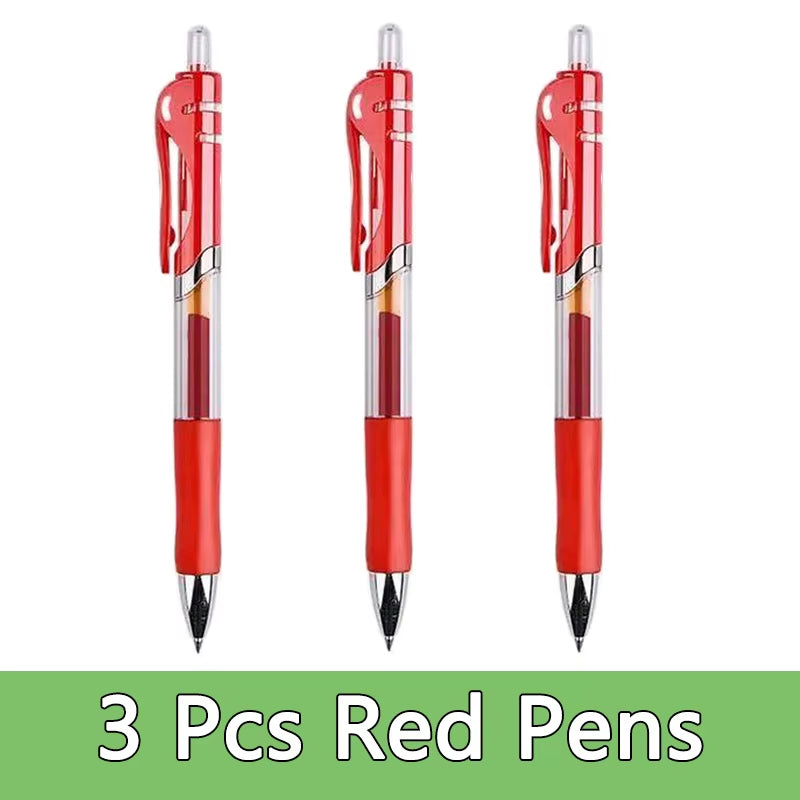 Gel Pens Set Black Blue Red Refill Gel Pen Bullet Tip 0.5Mm School & Office Supplies Stationery Kawaii Accessories Stationery