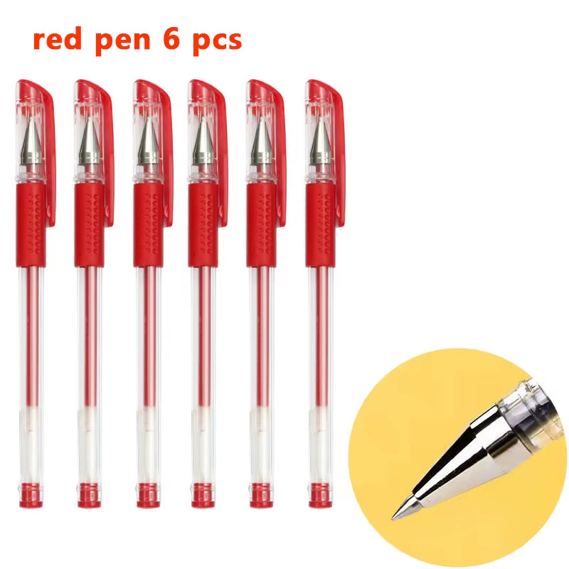 Gel Pens Set Black Blue Red Refill Gel Pen Bullet Tip 0.5Mm School & Office Supplies Stationery Kawaii Accessories Stationery